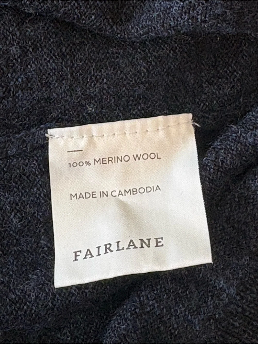 Fairlane 100% Merino Wool Navy Blue Men’s Quarter Zip Sweater Size XL